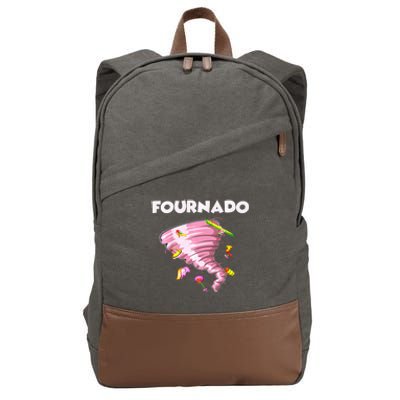 Fournado Four Year Old 4th Birthday Tornado Cotton Canvas Backpack