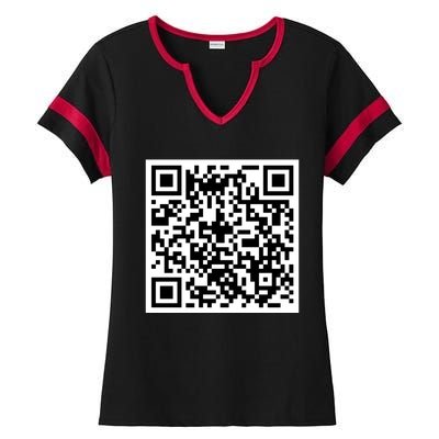 Funny F You Qr Code Design Ladies Halftime Notch Neck Tee