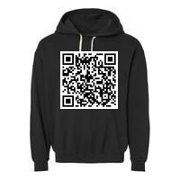 Funny F You Qr Code Design Garment-Dyed Fleece Hoodie