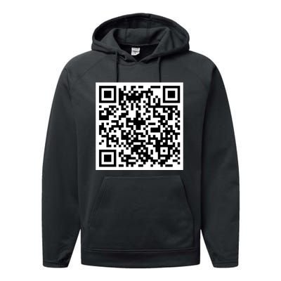 Funny F You Qr Code Design Performance Fleece Hoodie