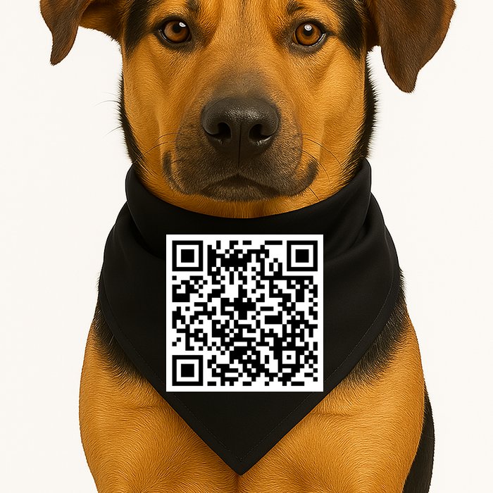 Funny F You Qr Code Design USA-Made Doggie Bandana