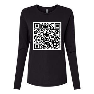 Funny F You Qr Code Design Womens Cotton Relaxed Long Sleeve T-Shirt