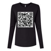 Funny F You Qr Code Design Womens Cotton Relaxed Long Sleeve T-Shirt