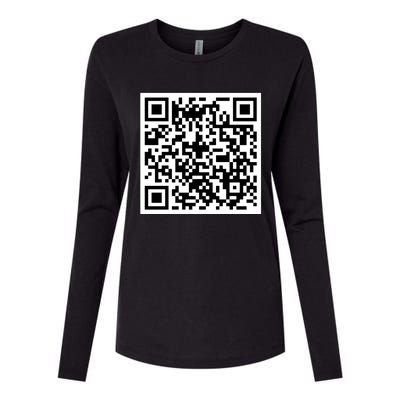 Funny F You Qr Code Design Womens Cotton Relaxed Long Sleeve T-Shirt