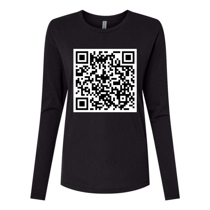 Funny F You Qr Code Design Womens Cotton Relaxed Long Sleeve T-Shirt