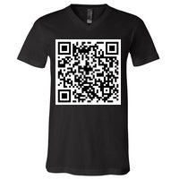 Funny F You Qr Code Design V-Neck T-Shirt