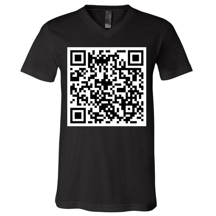 Funny F You Qr Code Design V-Neck T-Shirt