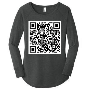 Funny F You Qr Code Design Women's Perfect Tri Tunic Long Sleeve Shirt