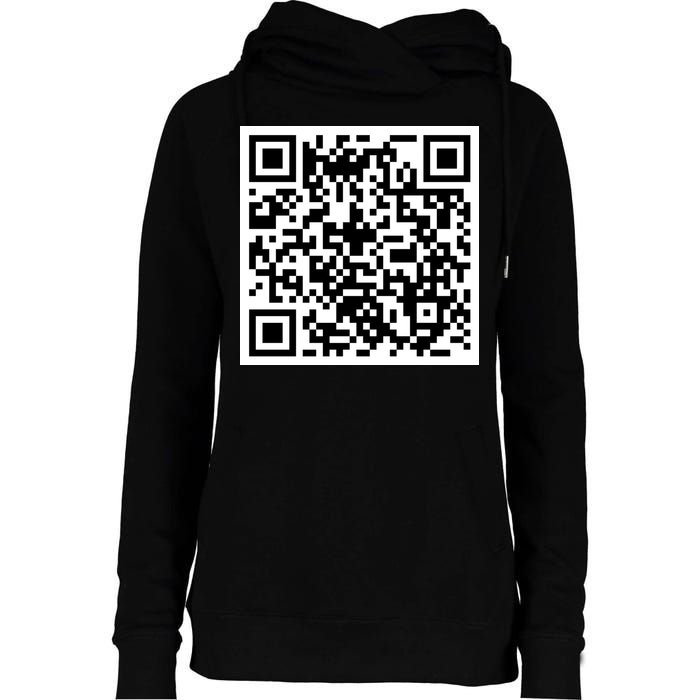 Funny F You Qr Code Design Womens Funnel Neck Pullover Hood