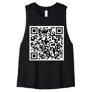 Funny F You Qr Code Design Women's Racerback Cropped Tank