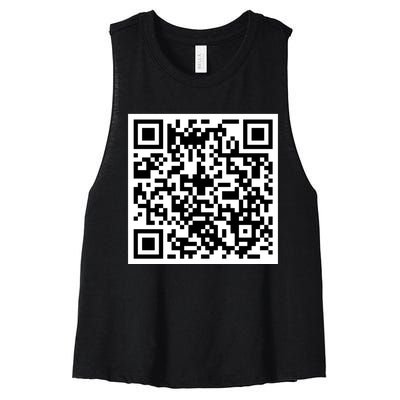 Funny F You Qr Code Design Women's Racerback Cropped Tank