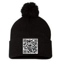 Funny F You Qr Code Design Pom Pom 12in Knit Beanie