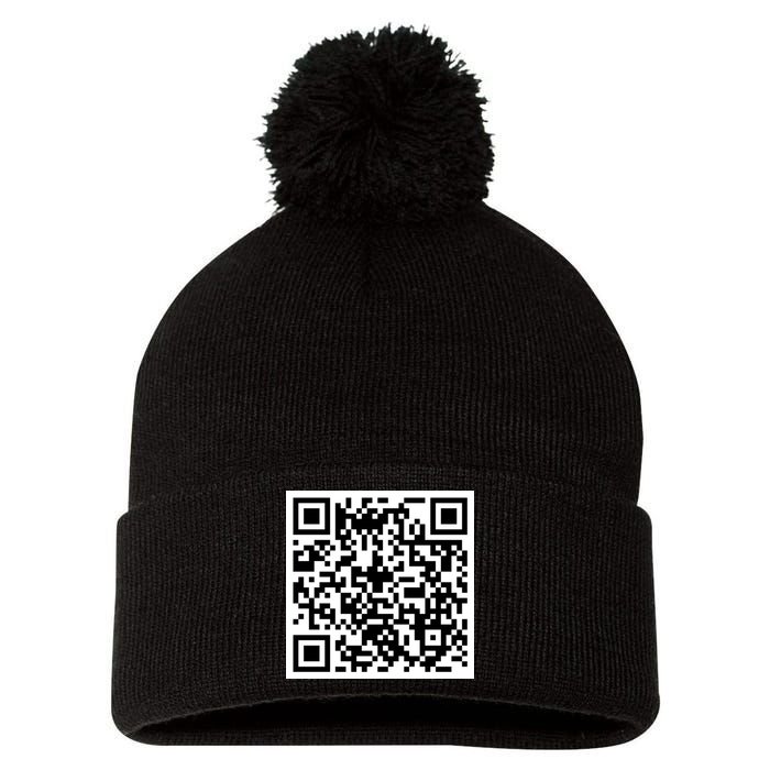 Funny F You Qr Code Design Pom Pom 12in Knit Beanie