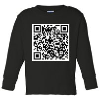 Funny F You Qr Code Design Toddler Long Sleeve Shirt