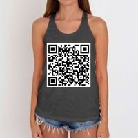 Funny F You Qr Code Design Women's Knotted Racerback Tank