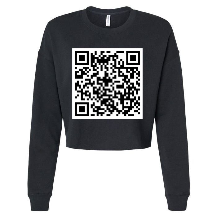 Funny F You Qr Code Design Cropped Pullover Crew