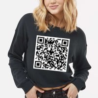 Funny F You Qr Code Design Cropped Pullover Crew