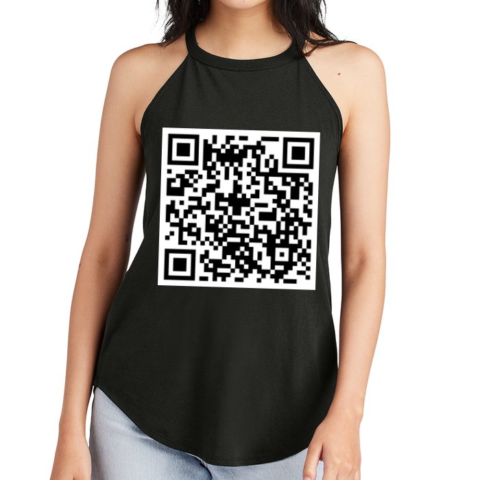 Funny F You Qr Code Design Women's Perfect Tri Rocker Tank