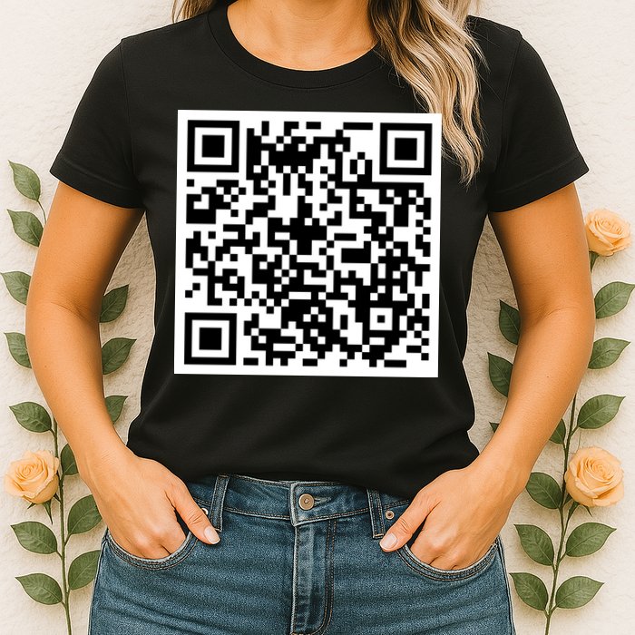 Funny F You Qr Code Design Womens T-Shirt