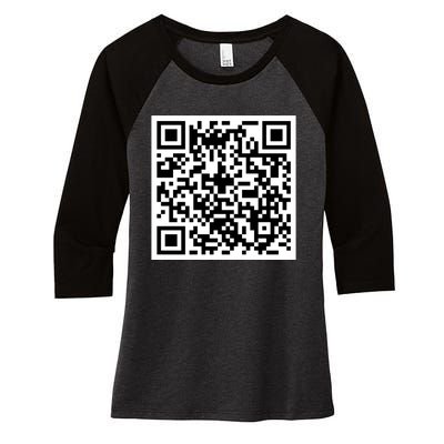 Funny F You Qr Code Design Women's Tri-Blend 3/4-Sleeve Raglan Shirt