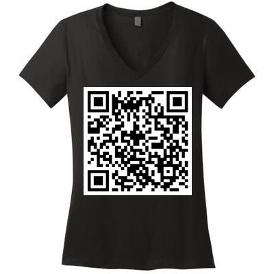 Funny F You Qr Code Design Women's V-Neck T-Shirt