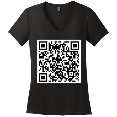 Funny F You Qr Code Design Women's V-Neck T-Shirt