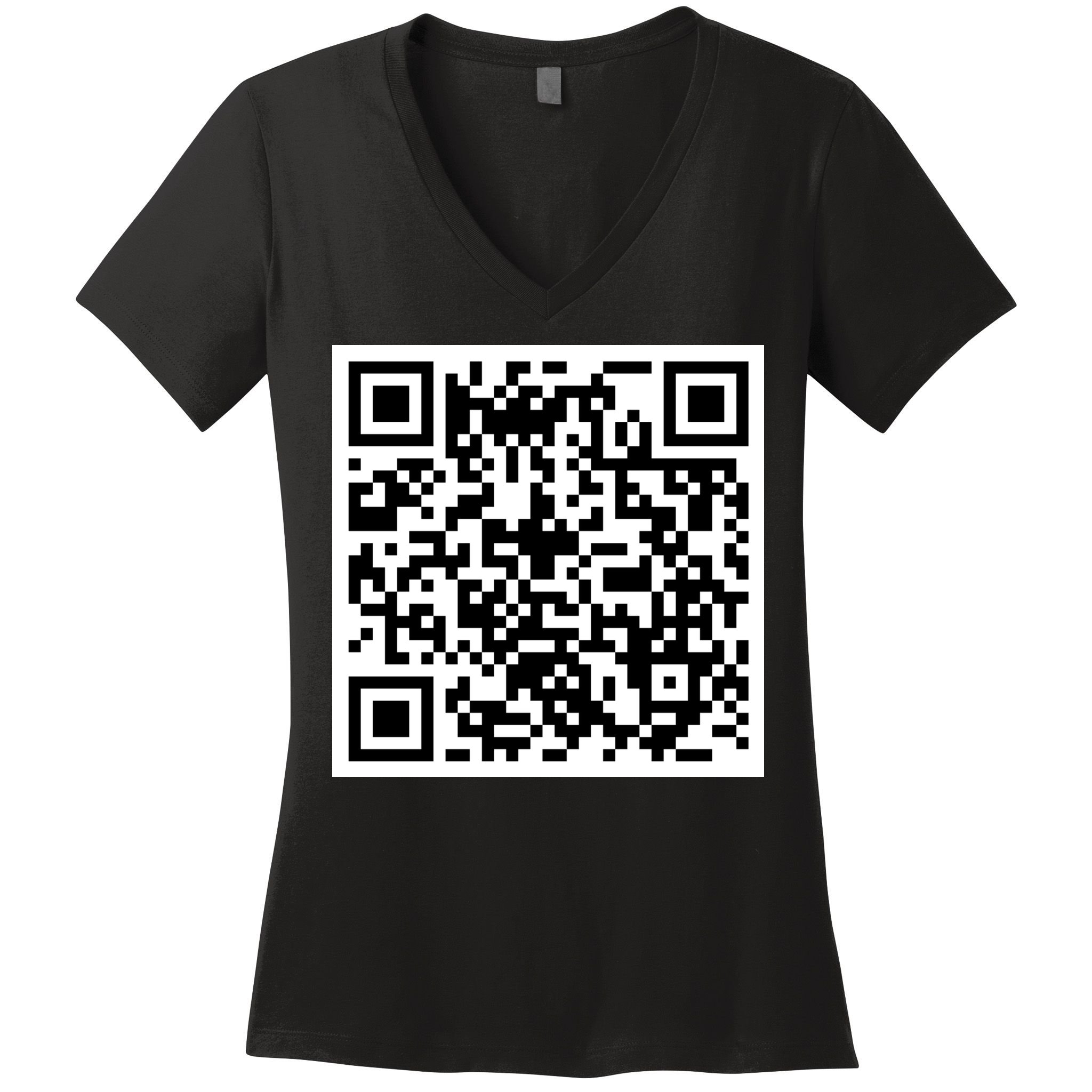 Funny F You Qr Code Design Women's V-Neck T-Shirt