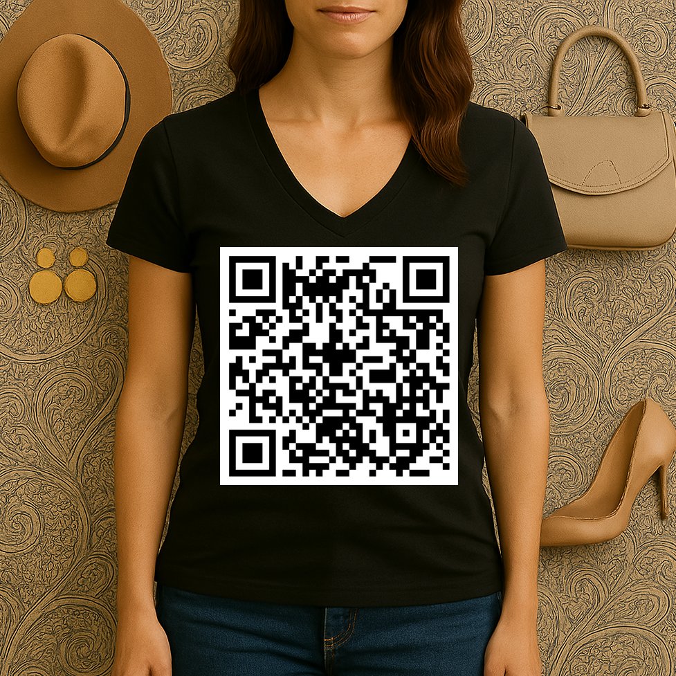 Funny F You Qr Code Design Women's V-Neck T-Shirt
