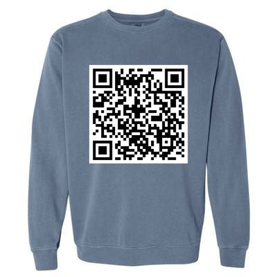 Funny F You Qr Code Design Garment-Dyed Sweatshirt