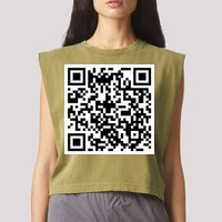 Funny F You Qr Code Design Garment-Dyed Women's Muscle Tee