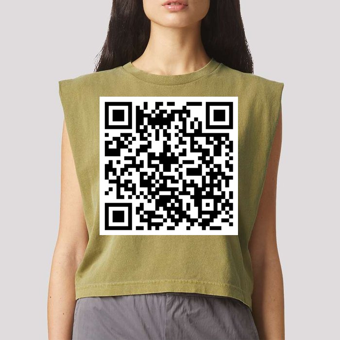 Funny F You Qr Code Design Garment-Dyed Women's Muscle Tee