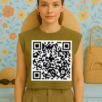 Funny F You Qr Code Design Garment-Dyed Women's Muscle Tee