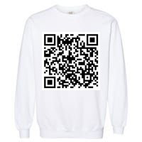 Funny F You Qr Code Design Garment-Dyed Sweatshirt