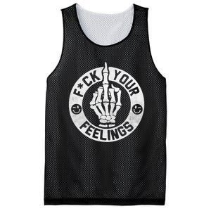 Funny Fuck Your Feelings Mesh Reversible Basketball Jersey Tank