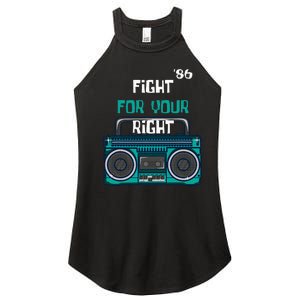 Fight For Your Right Ghetto Blaster Pop Band Musician Fan Women's Perfect Tri Rocker Tank