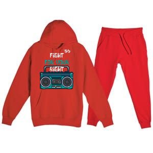 Fight For Your Right Ghetto Blaster Pop Band Musician Fan Premium Hooded Sweatsuit Set