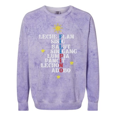 Fun Festive Yummy Filipino Traditional Food Colorblast Crewneck Sweatshirt