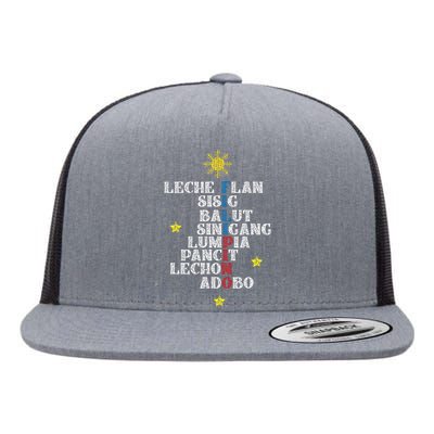 Fun Festive Yummy Filipino Traditional Food Flat Bill Trucker Hat