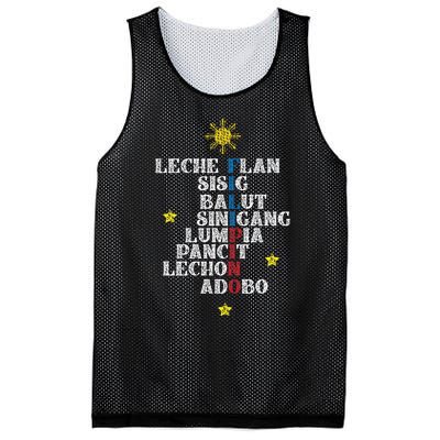 Fun Festive Yummy Filipino Traditional Food Mesh Reversible Basketball Jersey Tank