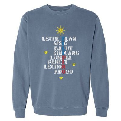 Fun Festive Yummy Filipino Traditional Food Garment-Dyed Sweatshirt