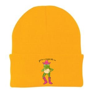 Funny Frog You're A Cowgirl Like Me Knit Cap Winter Beanie