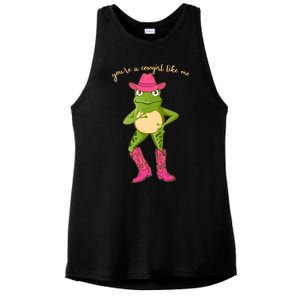 Funny Frog You're A Cowgirl Like Me Ladies PosiCharge Tri-Blend Wicking Tank