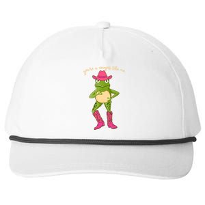 Funny Frog You're A Cowgirl Like Me Snapback Five-Panel Rope Hat