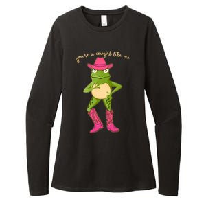 Funny Frog You're A Cowgirl Like Me Womens CVC Long Sleeve Shirt