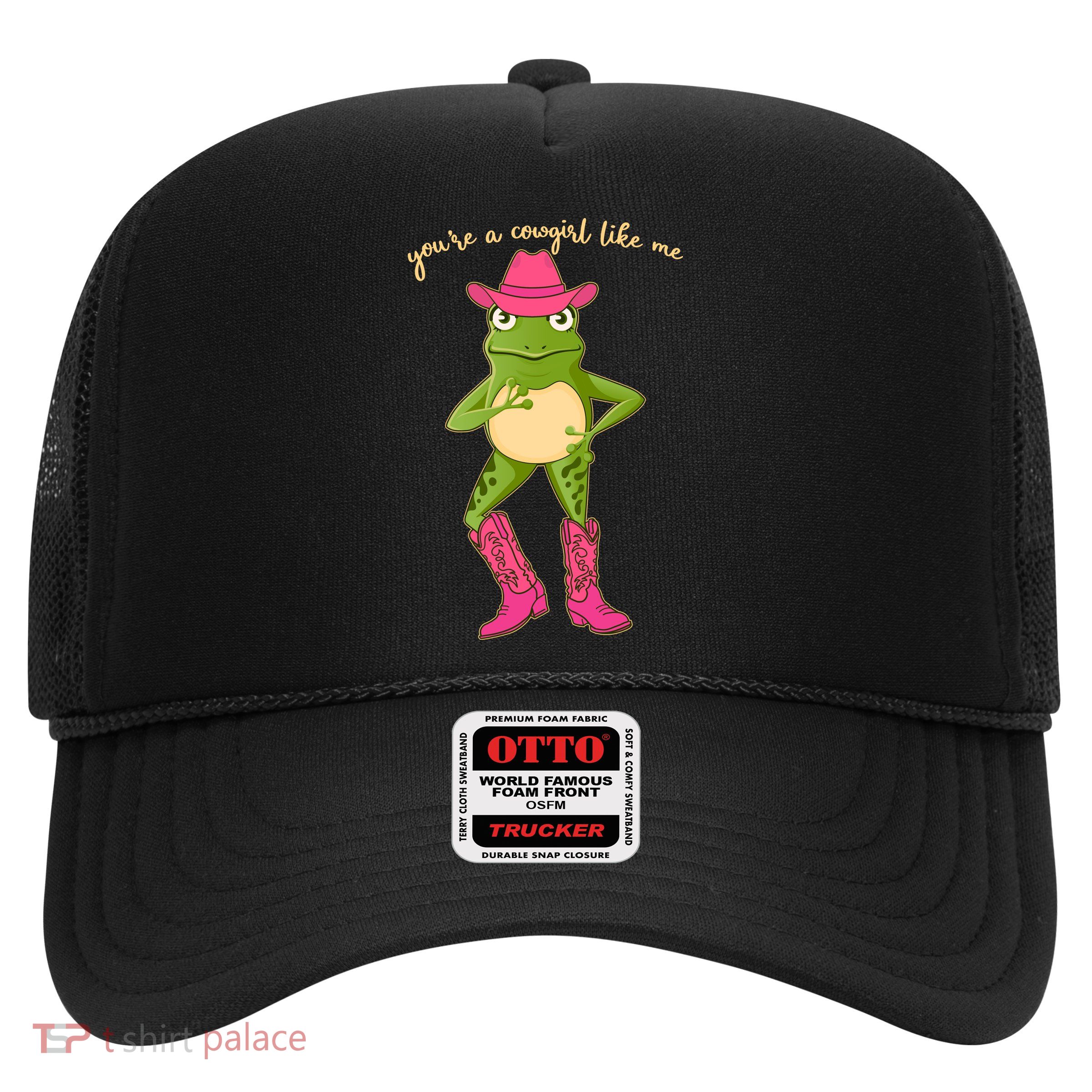 Funny Frog You're A Cowgirl Like Me Trucker Hat