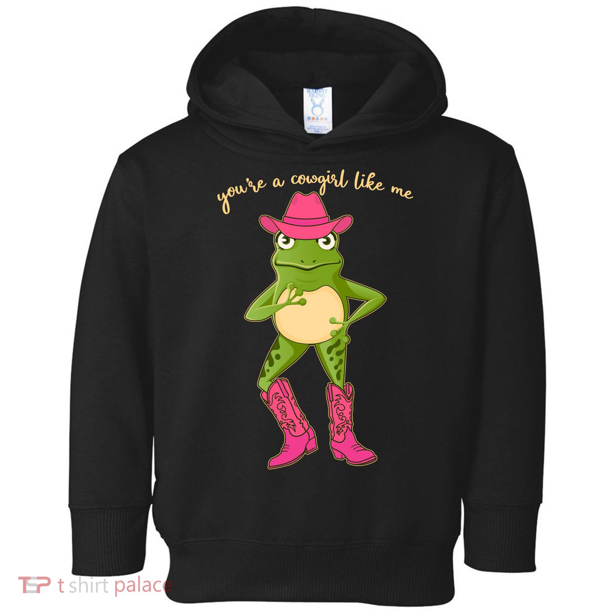 Funny Frog You're A Cowgirl Like Me Toddler Hoodie