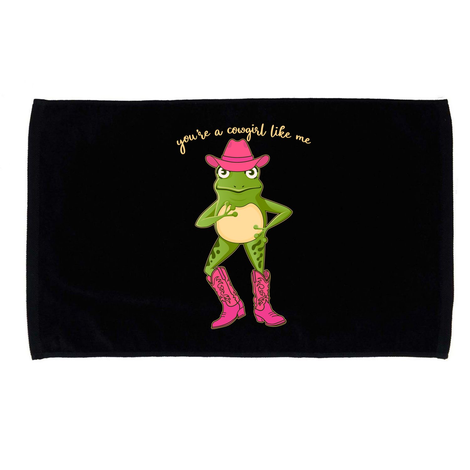 Funny Frog You're A Cowgirl Like Me Microfiber Hand Towel