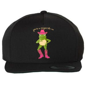 Funny Frog You're A Cowgirl Like Me Wool Snapback Cap