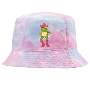 Funny Frog You're A Cowgirl Like Me Tie-Dyed Bucket Hat