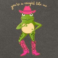 Funny Frog You're A Cowgirl Like Me Cotton Canvas Backpack